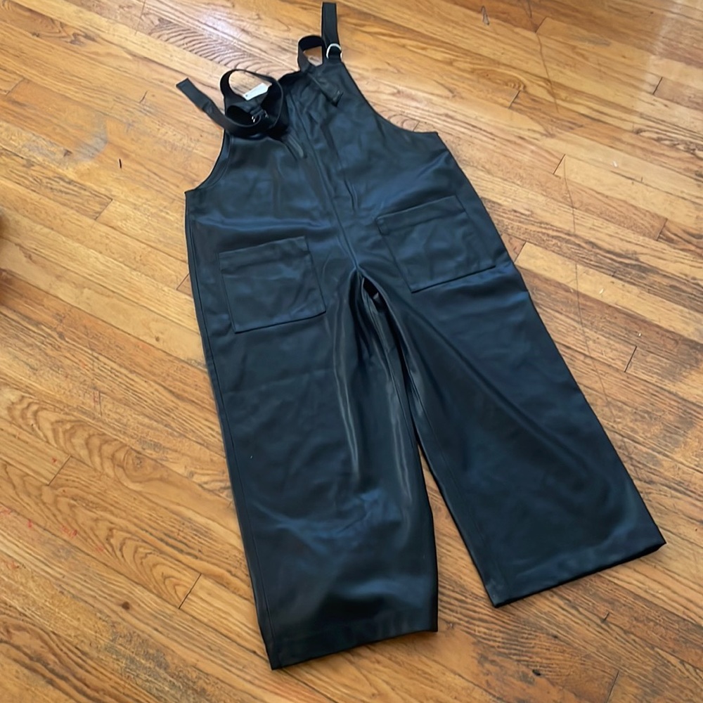 ZARA Faux Leather Overals